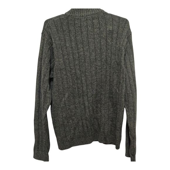 Oscar de la Renta Men’s Green Ribbed Quarter Zip Sweater Size Large - Picture 2 of 8